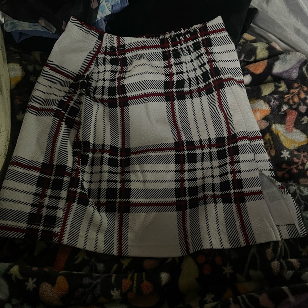 shein plaid skirt